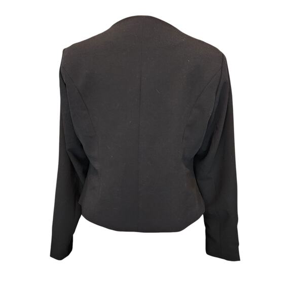 SALE Talbots Open Front Metal Embellished Studded Cropped Jacket Black SZ 1 - Picture 8 of 9